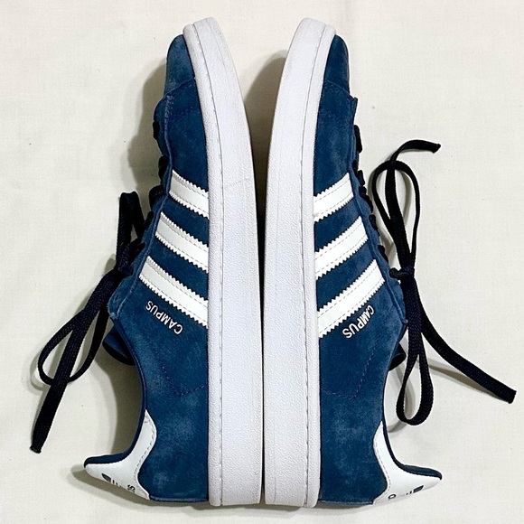 Women’s Adidas Campus Sneakers, Blue Suede and White Leather, Clean EUC - 6 US - Picture 9 of 17